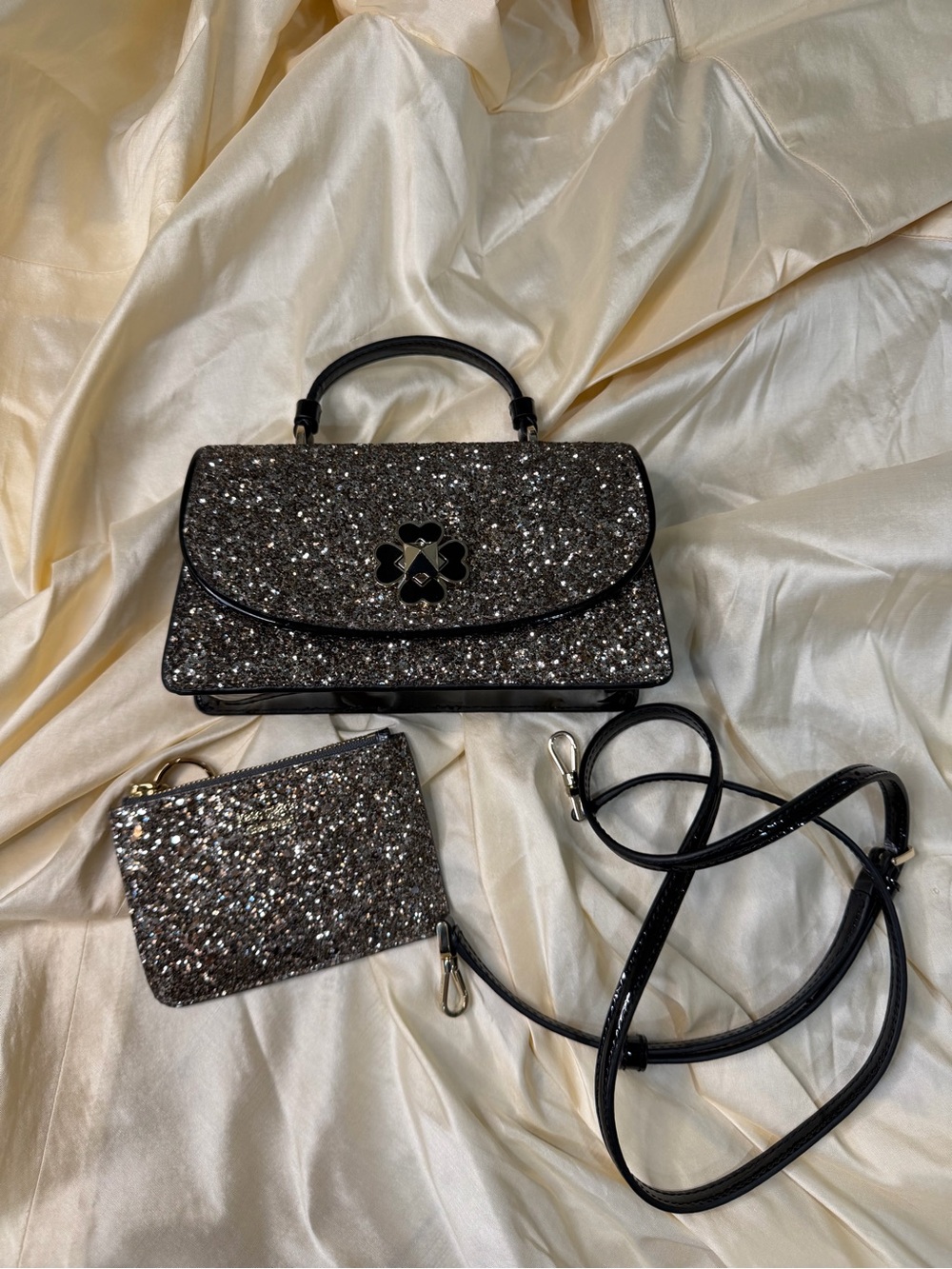 Kate Spade Odette Glitter Mini Top Handle Crossbody Bag & Cardholder Set
